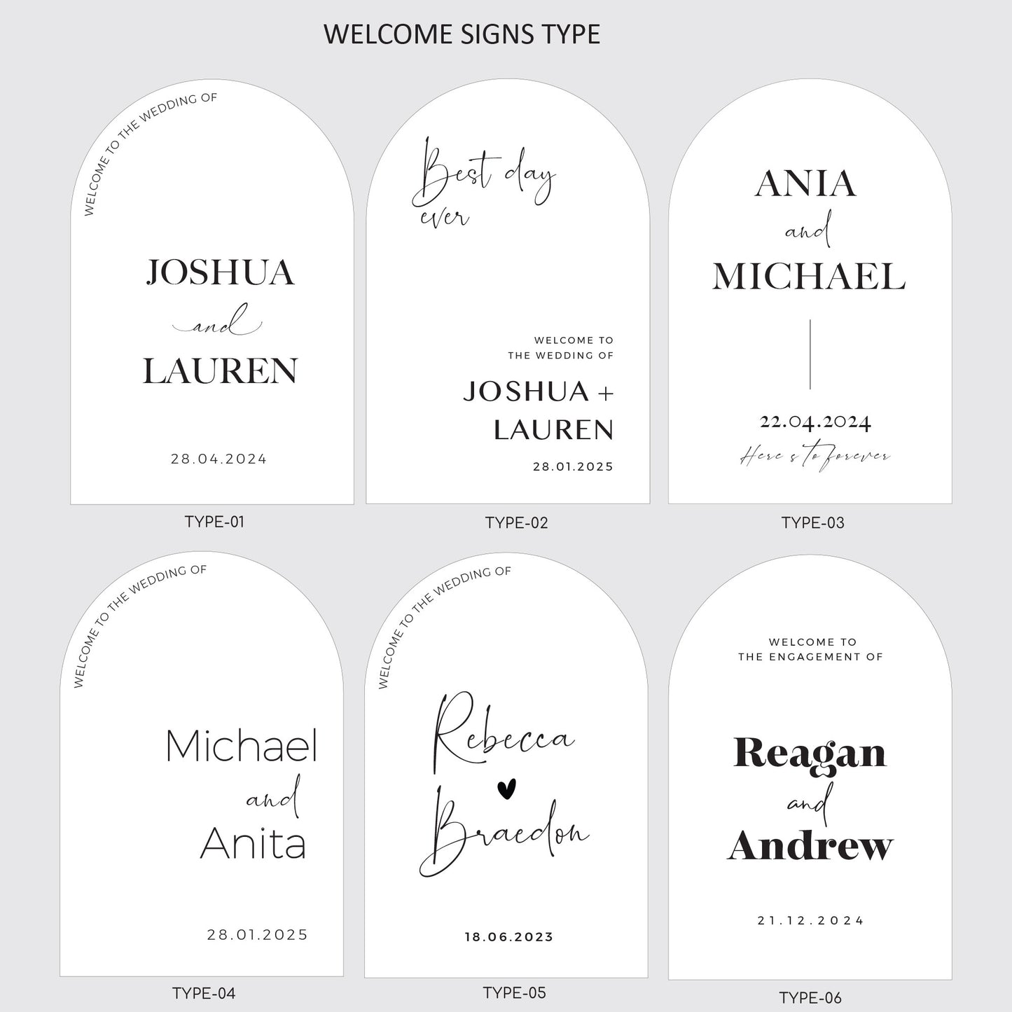 2 of Big Wedding package(140cm H), Welcome+Seating chart