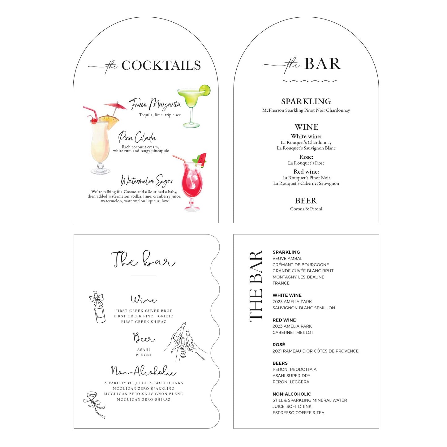 Freestanding Bar Sign, Guestbook Sign, Gifts Sign, Pick a Card Any Card Sign