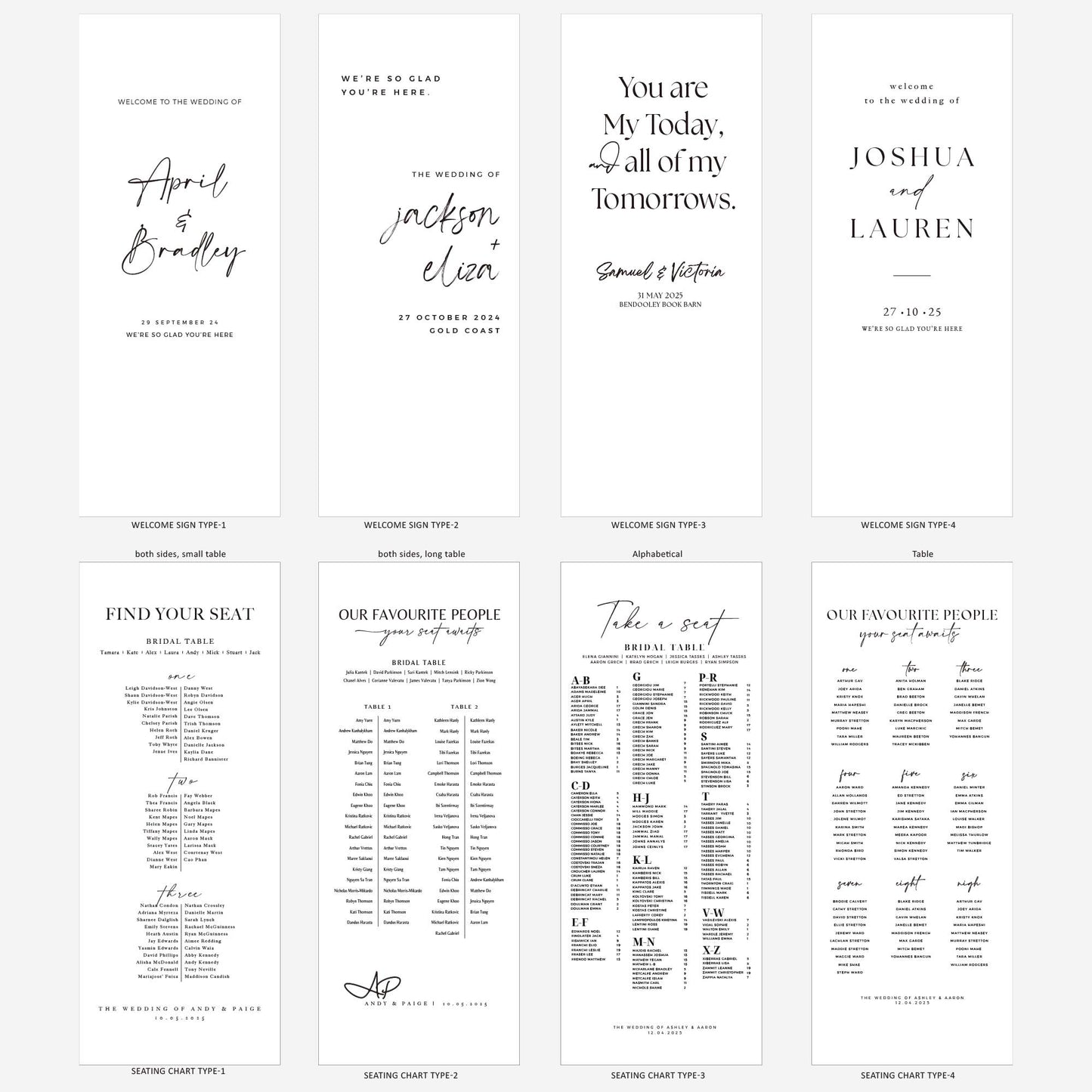 Set of 2 Fabric Wedding Banner, Welcome+Seating chart