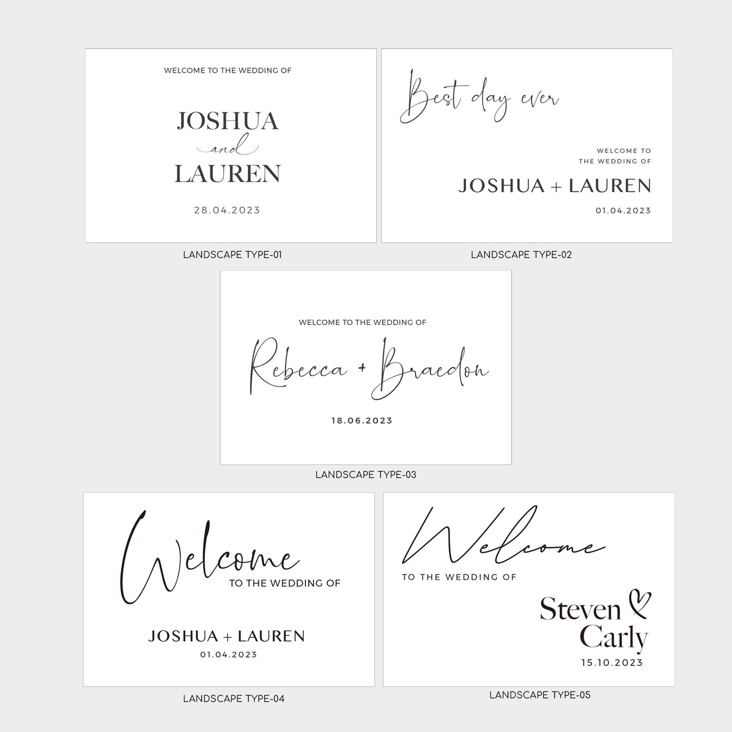 Wedding Welcome Signs, Event signs