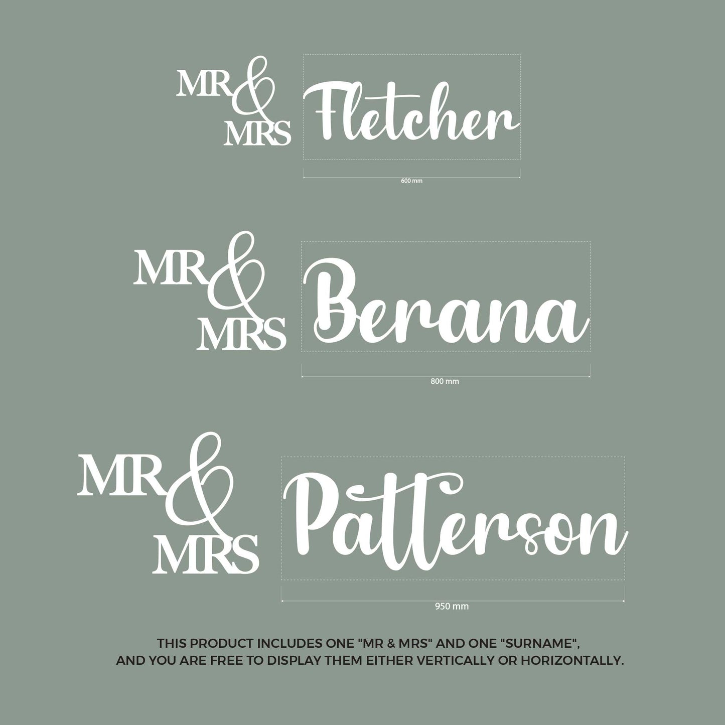 Mr&Mrs Surname Wedding backdrop Signs