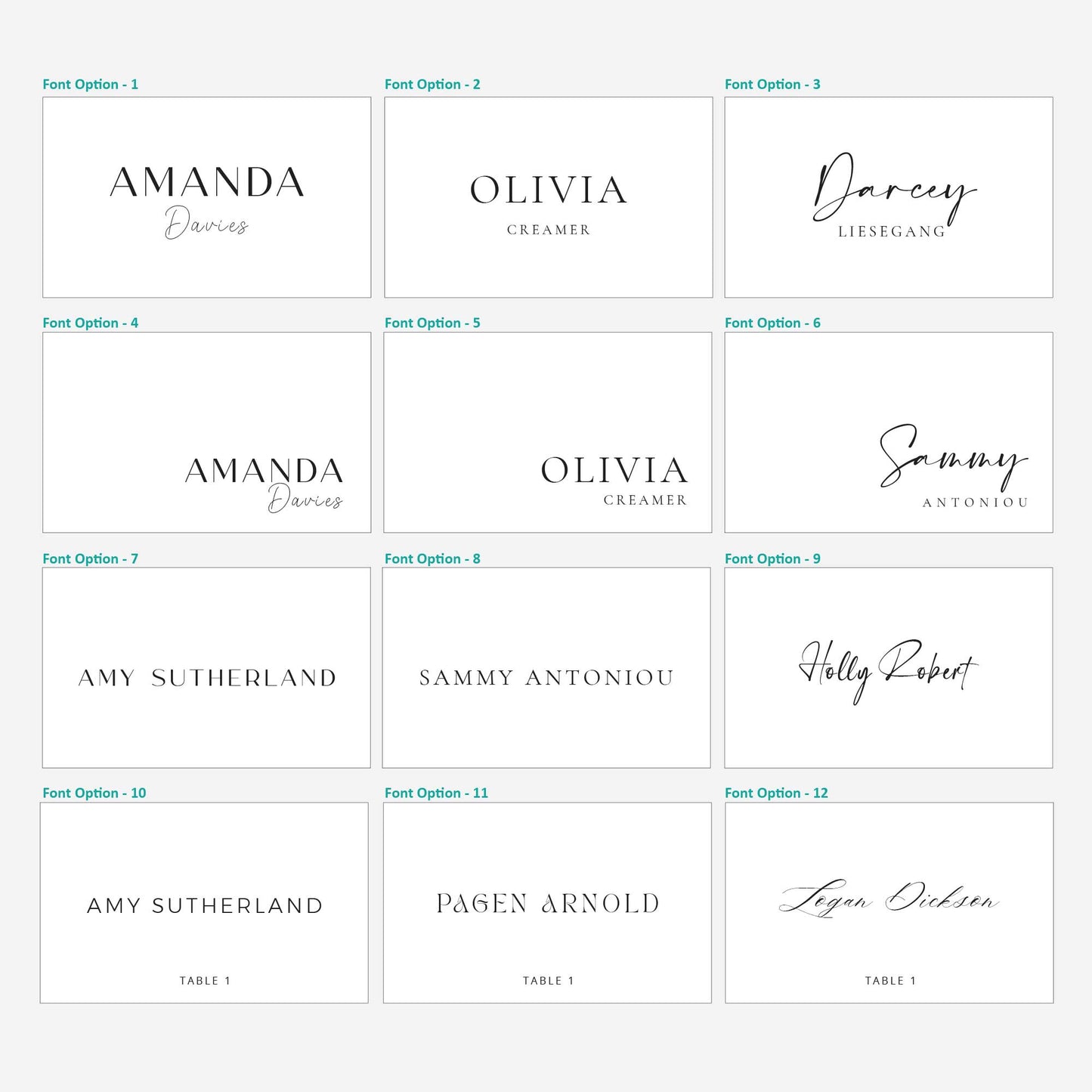 Wedding Name Place Cards: Paper
