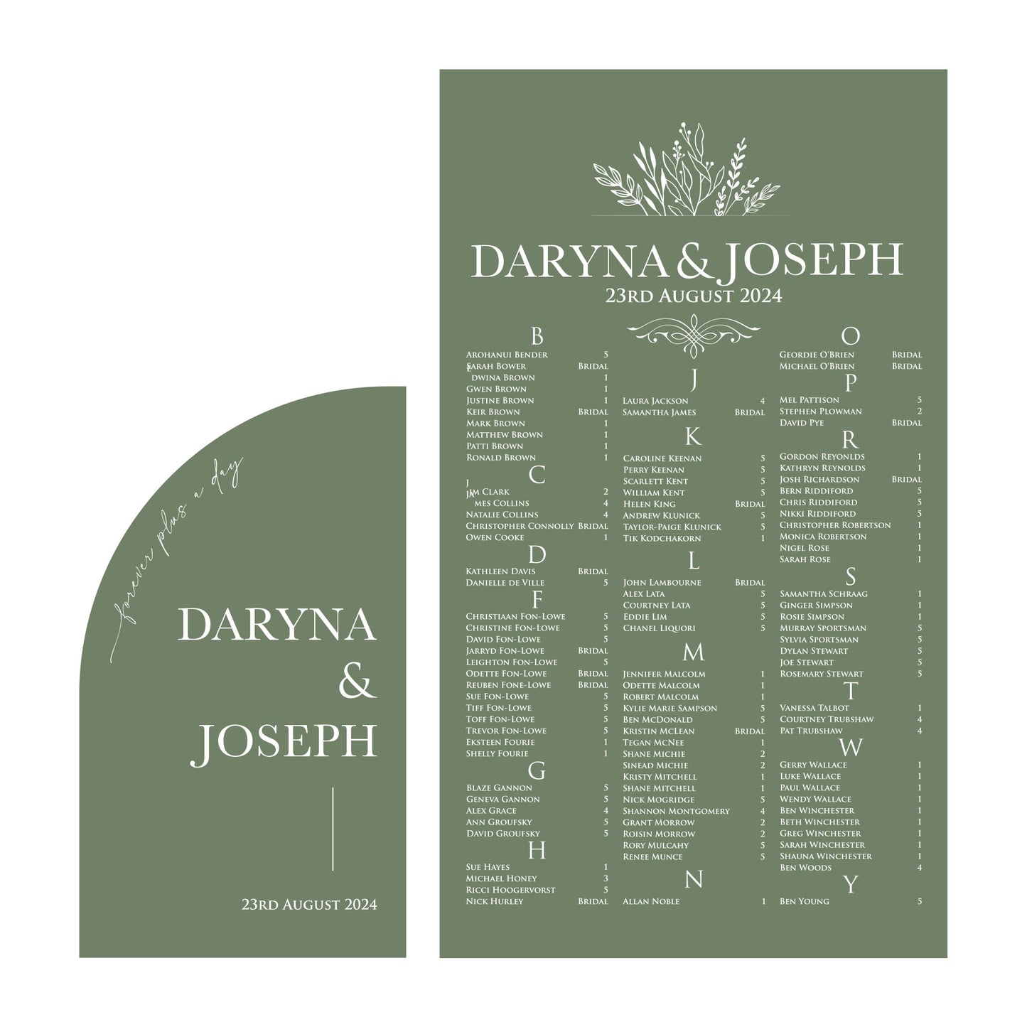 2 of Big Wedding package(140cm H), Welcome+Seating chart