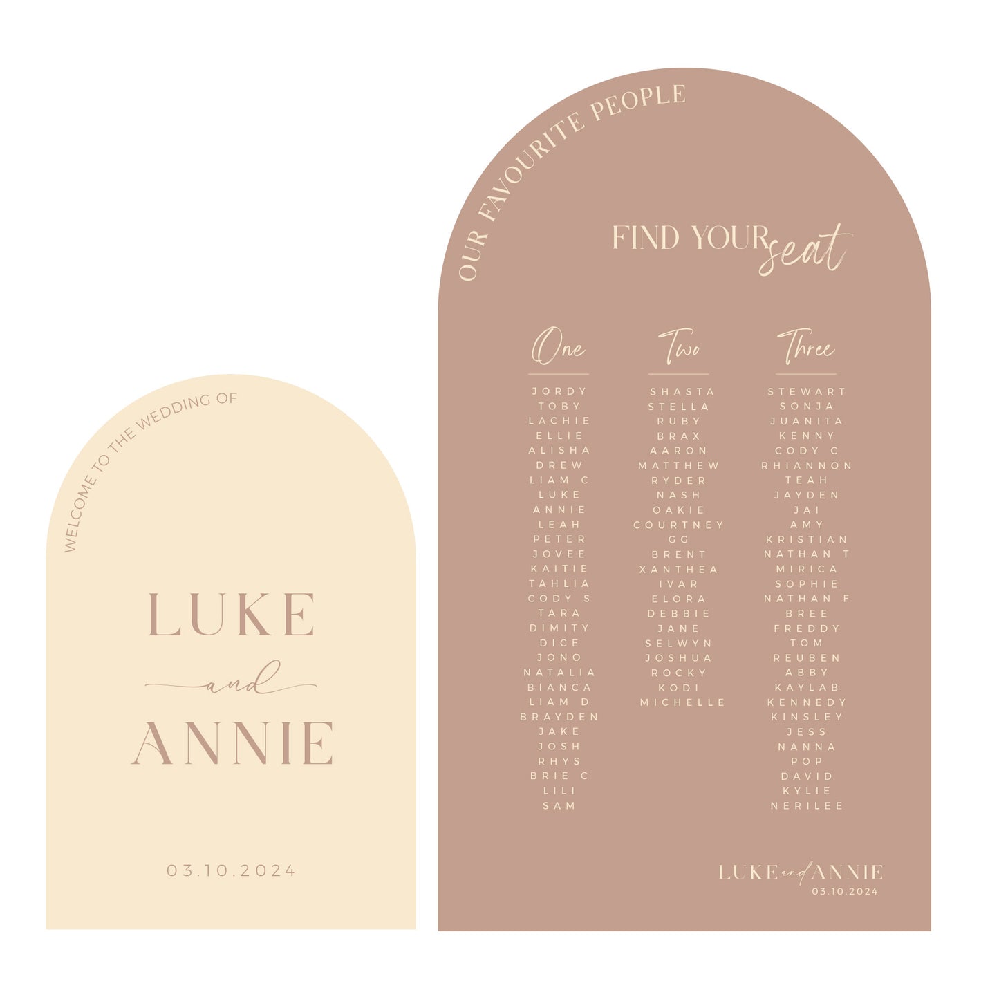 2 of Big Wedding package(140cm H), Welcome+Seating chart