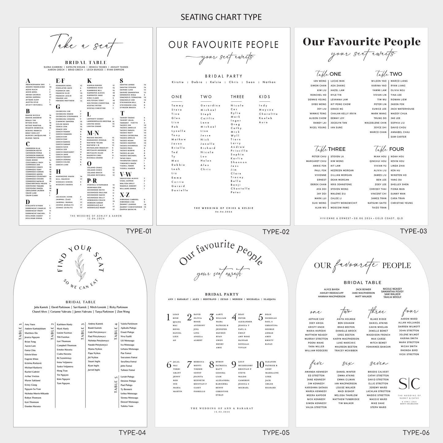 Wedding Seating chart, Event signs