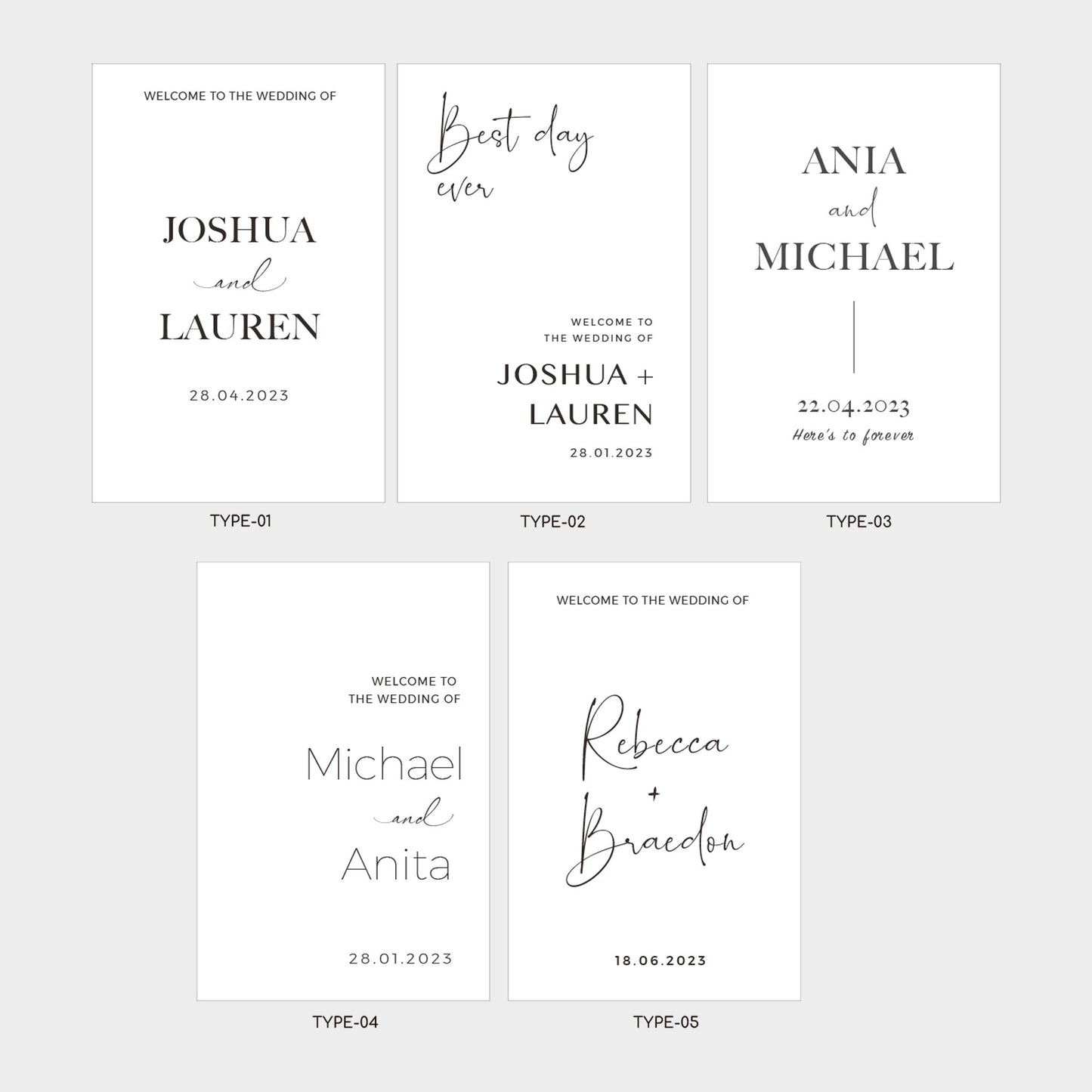 HIRE - Welcome Sign + White easel