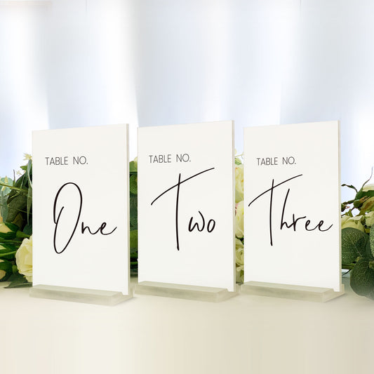 Wedding Table Numbers, Acrylic table numbers, Portrait table numbers