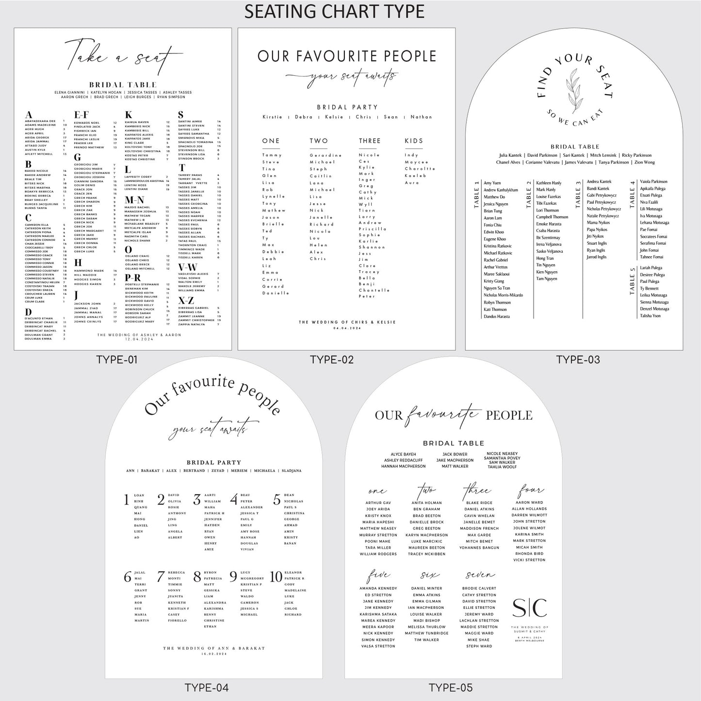 2 of Big Wedding package(140cm H), Welcome+Seating chart