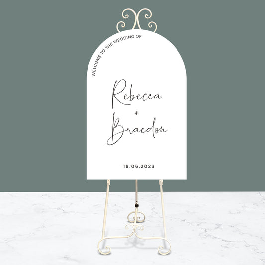 Hire - Wedding Welcome Sign and White easel stand