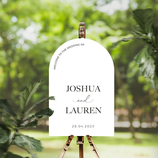 Acrylic Arch Wedding Welcome Signs, Welcome Board for Bridal Shower