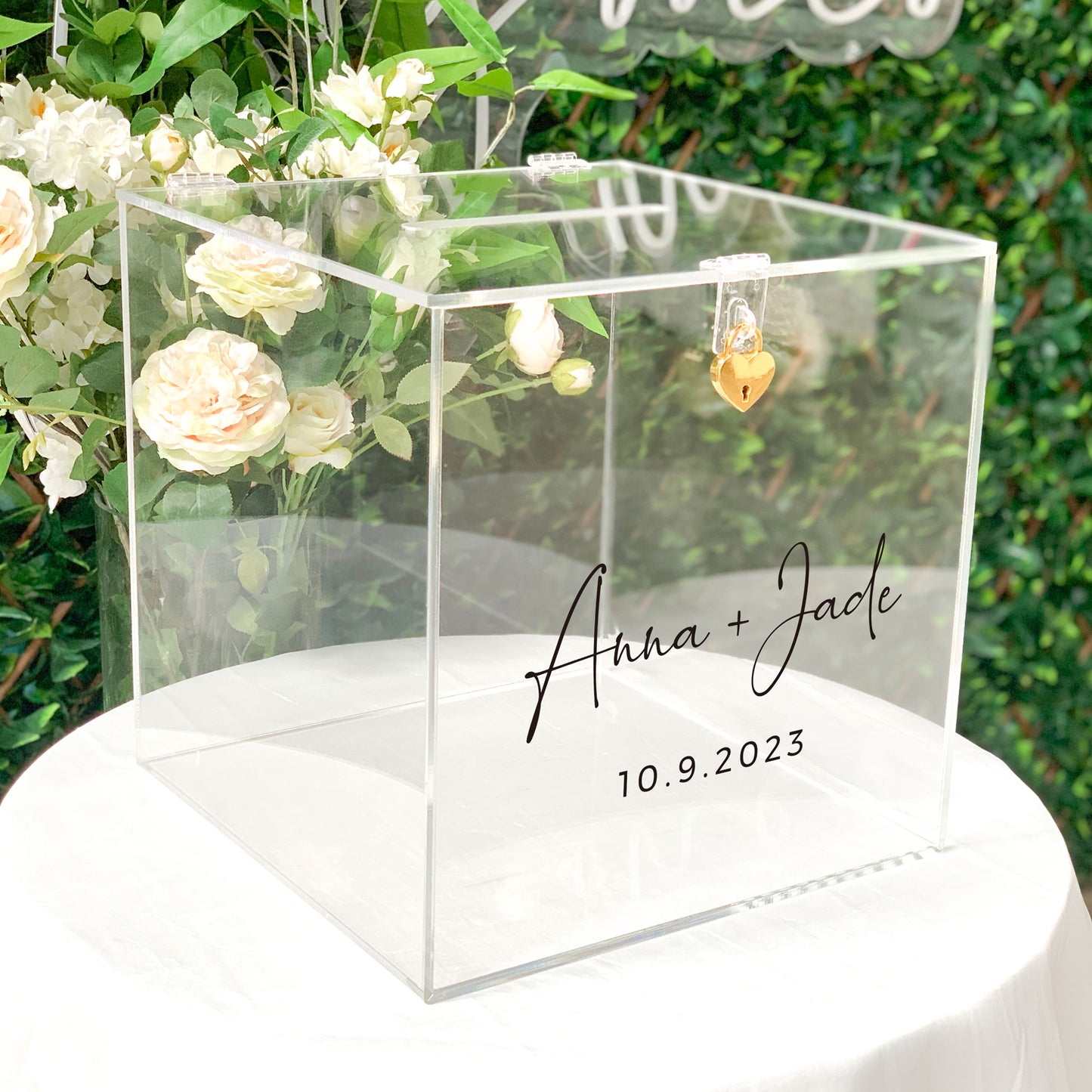 Clear wedding wishing well with lock&key, wish well, well wishes