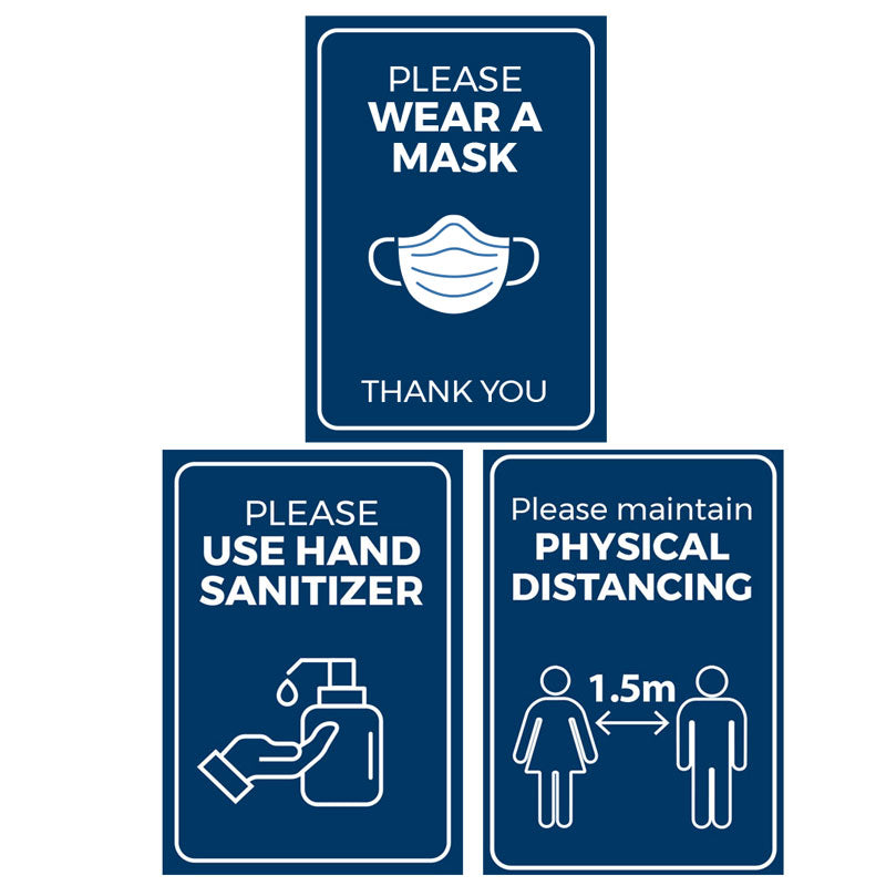 Please Wear a mask, Social distancing table strut sign
