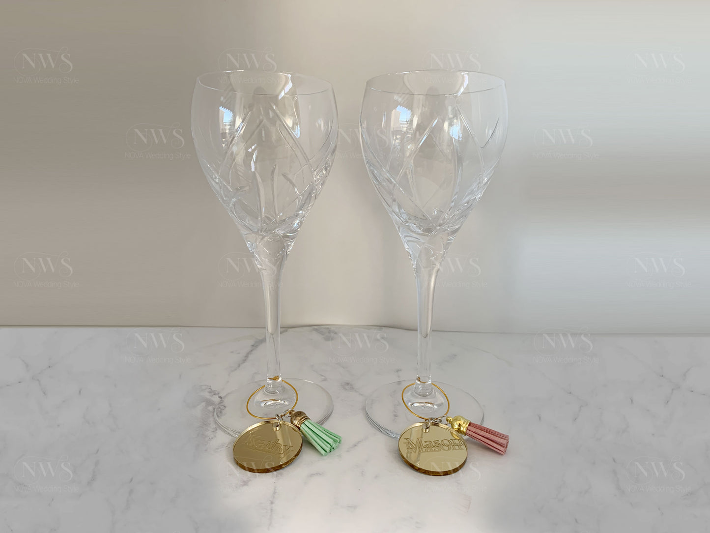 Custom Acrylic Wine Charms , Wedding Glass Charms