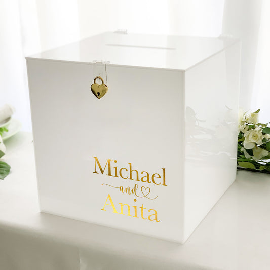 Black,White,Clear Wedding Wishing Well & Card Box