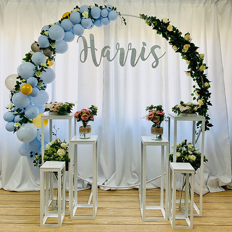 Hire - Wedding Circle Backdrop and 6pcs Stand