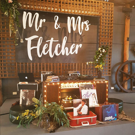 Mr&Mrs Surname Wedding backdrop Signs