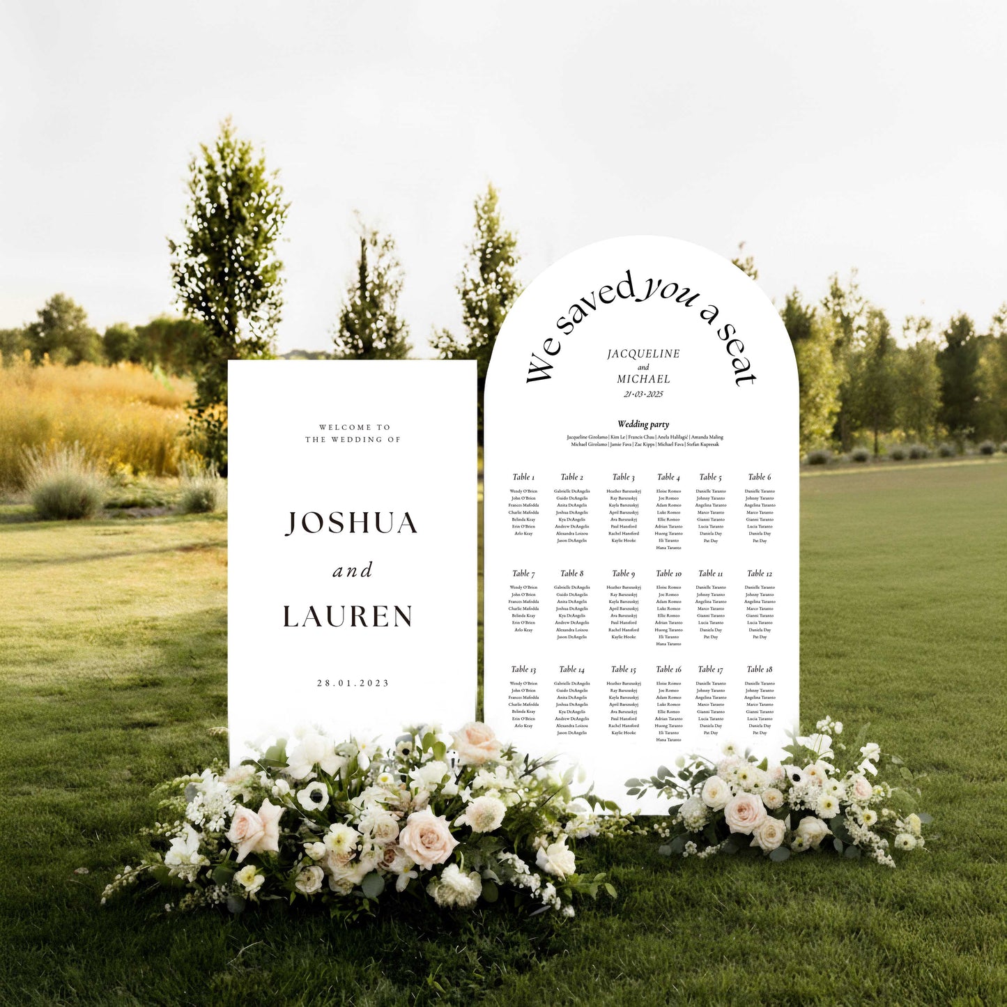 Extra Large Wedding Sign Package – 80×140cm + 100×180cm