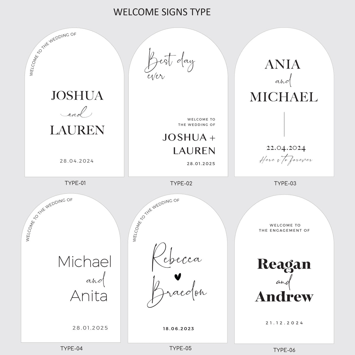 Set of 2 Wedding Welcome Signs
