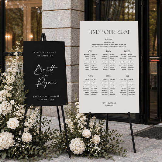 Personalised A1 & A0 Wedding Sign Set – Welcome Sign and Seating Chart