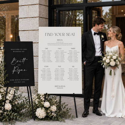 Personalised A1 & A0 Wedding Sign Set – Welcome Sign and Seating Chart