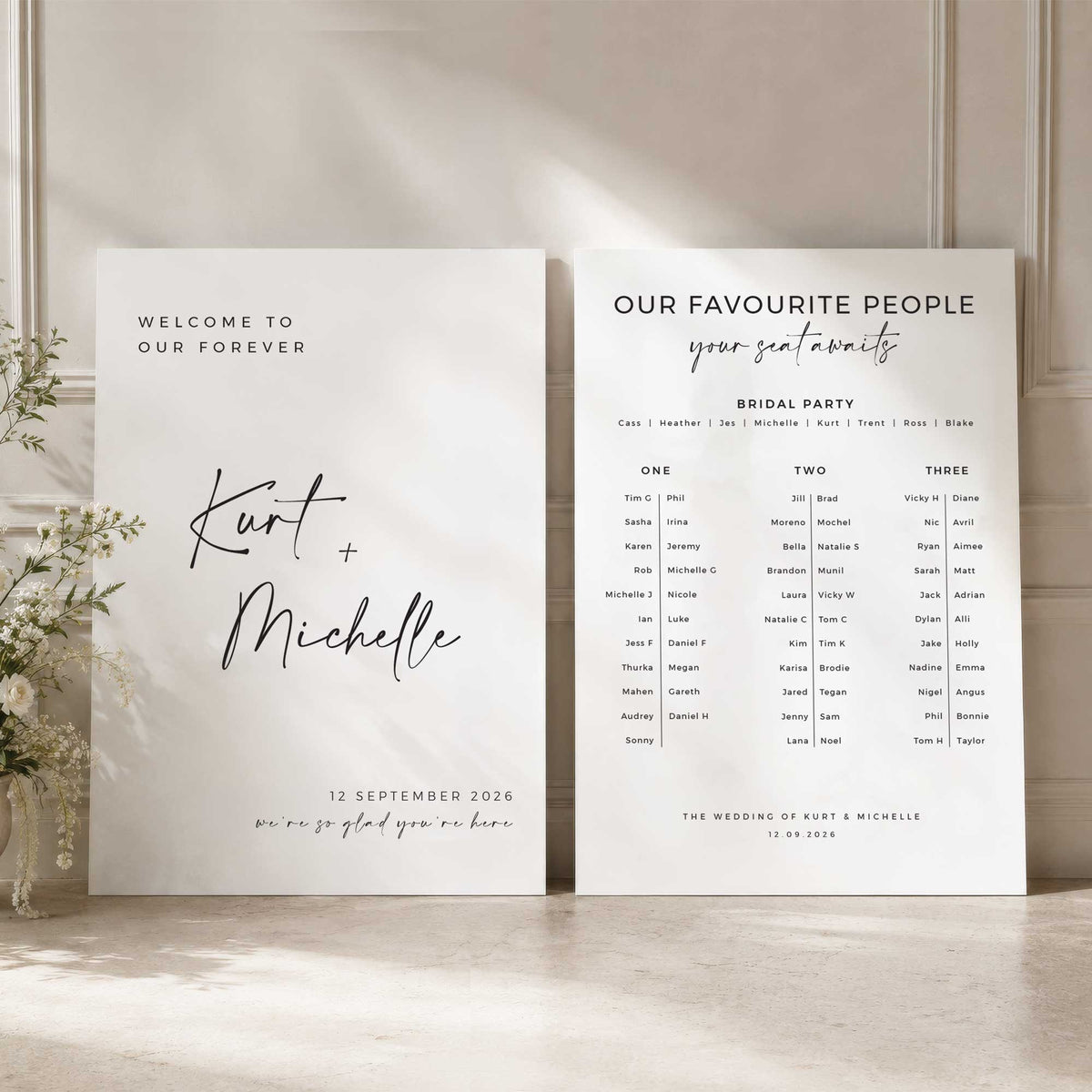 A1 Wedding Sign Set – Welcome Sign & Seating Chart