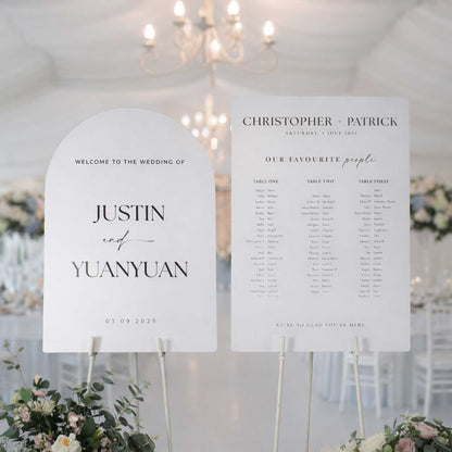 Set of 2(A1 +A1) Wedding Signs package, Welcome+Seating chart