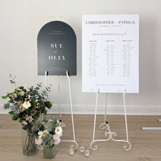 Set of 2(A2+A1) Wedding Signs package: Welcome+Seating chart