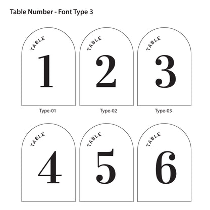 Wedding Table Number | Acrylic Table Number | Free Standing | Arch Table Sign