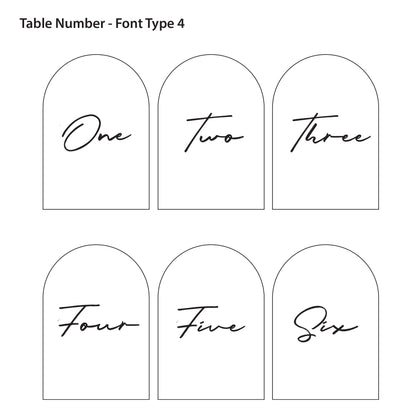 Wedding Table Number | Acrylic Table Number | Free Standing | Arch Table Sign