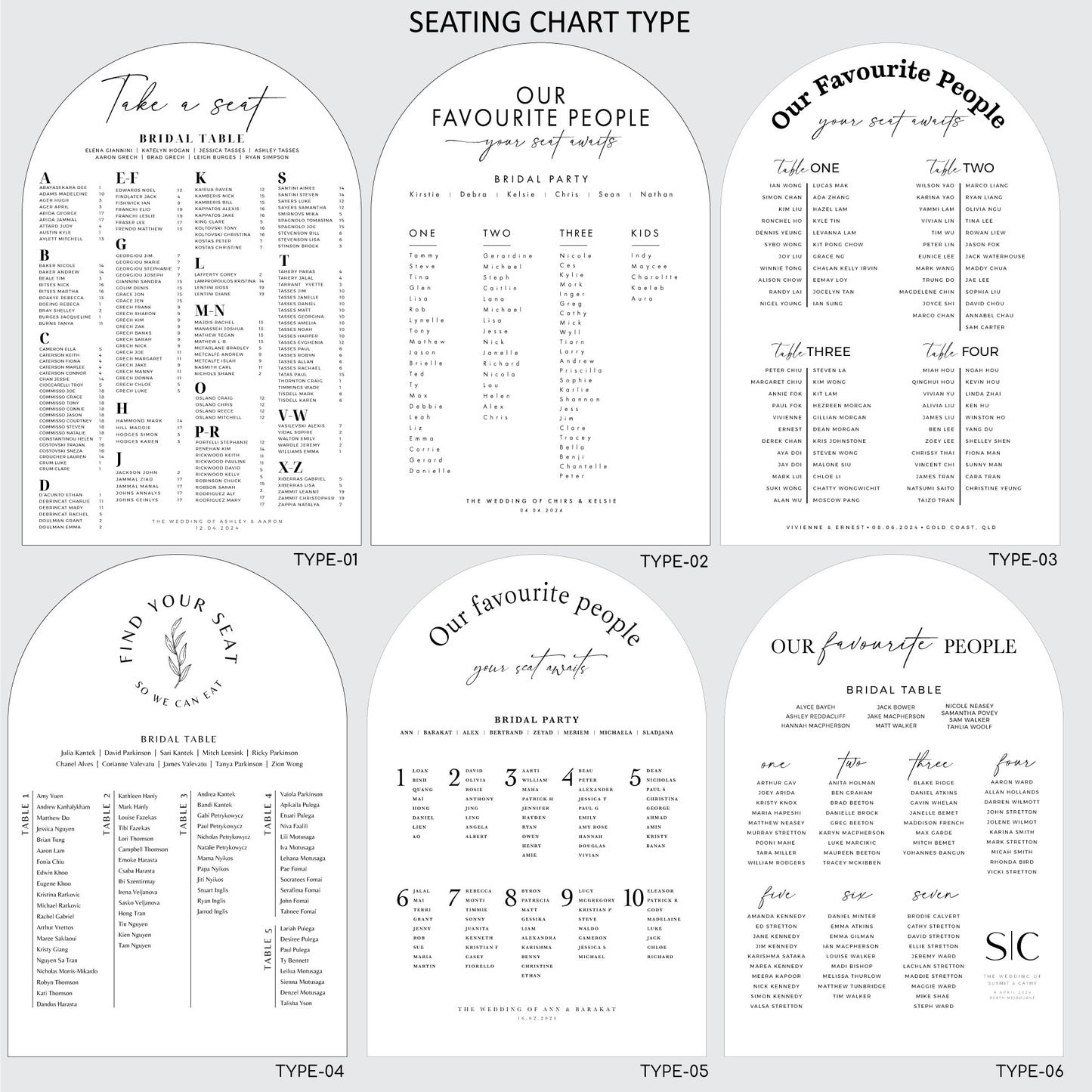 Seating chart Mirror Decal