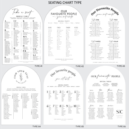 Seating chart Mirror Decal