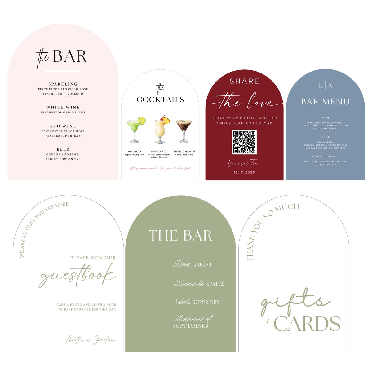 Freestanding Bar Sign, Cocktail Sign, Gifts Sign, Pick a Card Any Card Sign