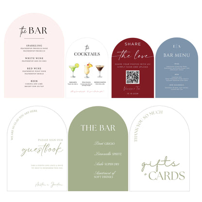 Freestanding Bar Sign, Cocktail Sign, Gifts Sign, Pick a Card Any Card Sign