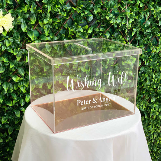 Clear wedding wishing well 50cm Wide