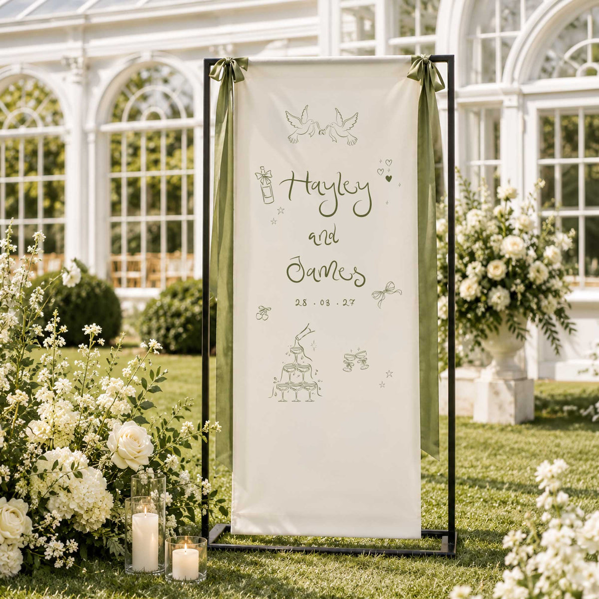 Fabric Wedding Welcome Signs