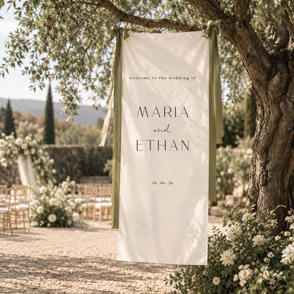 Fabric Wedding Welcome Signs