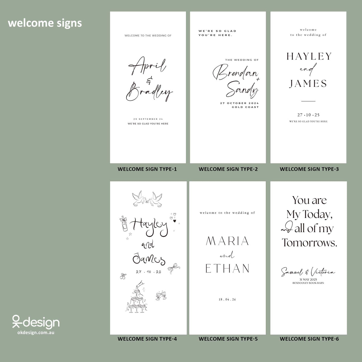 Fabric Wedding Welcome Signs