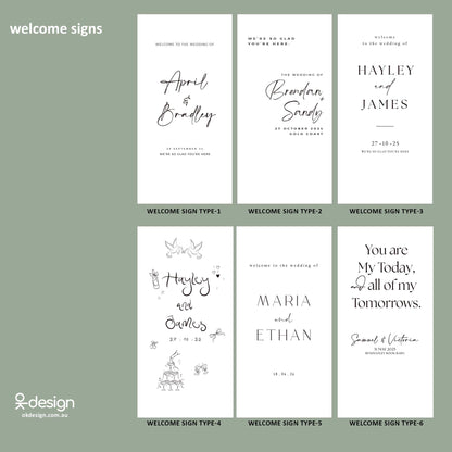 Fabric Wedding Welcome Signs