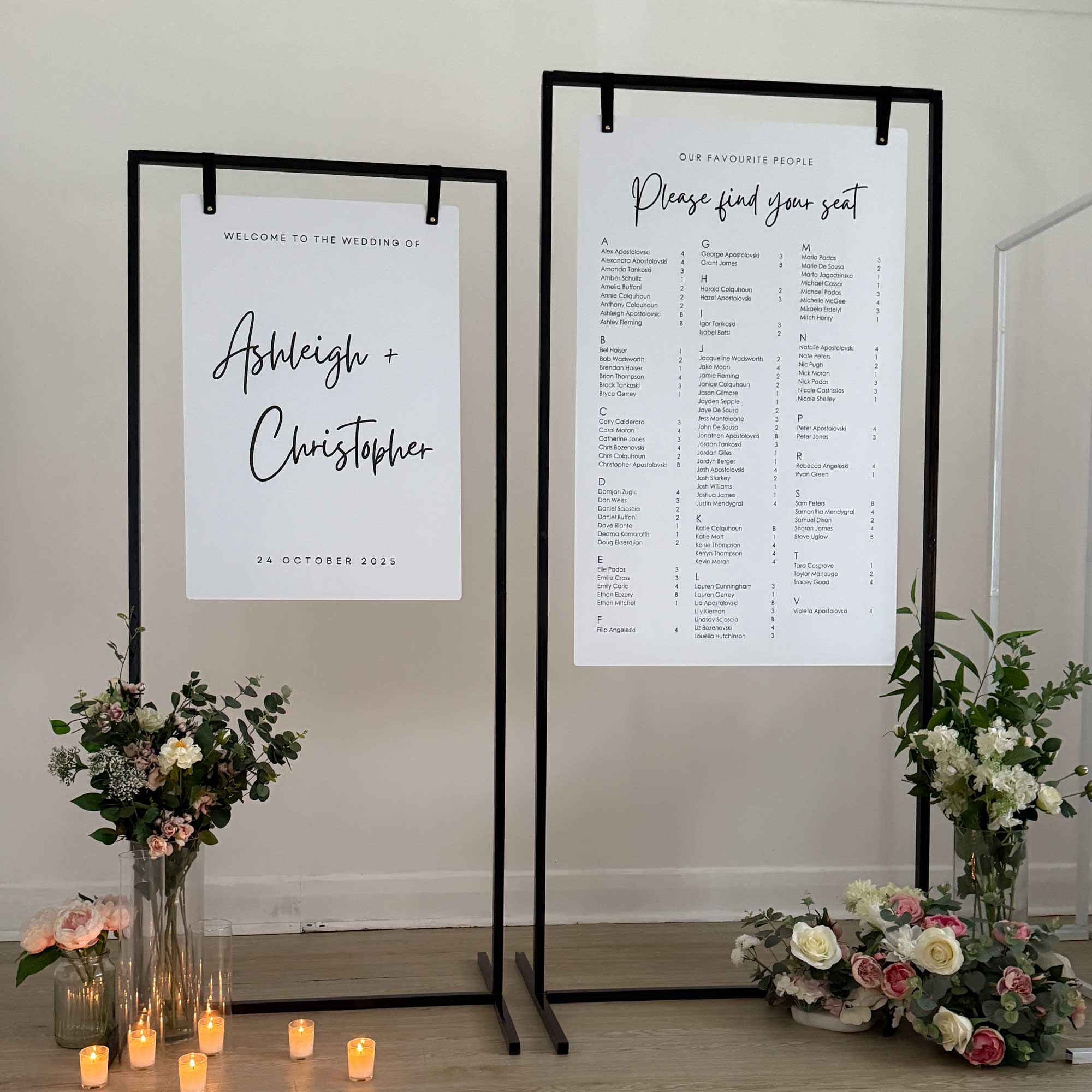 Hire - Black metal frame for hanging wedding signs – OKdesign