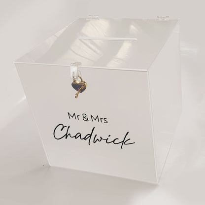 Frosted wishing well with padlock, wedding wish well box, card boxes