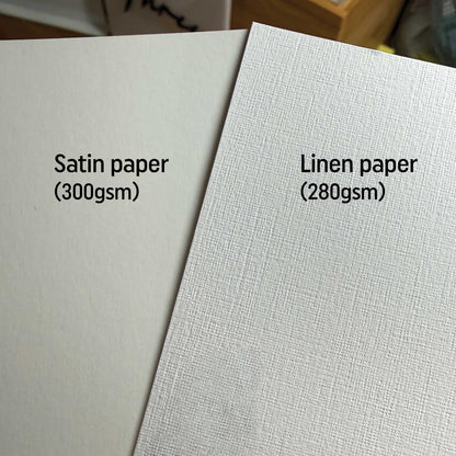 Printed Wedding Menu: A5 Linen paper (Single Sided)