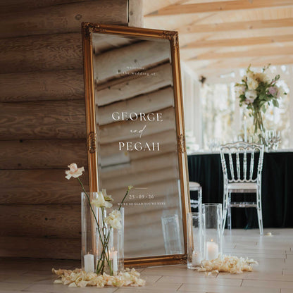 Wedding sign Mirror Decal, Vinyl Sticker