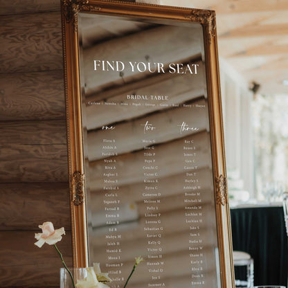 Seating chart Mirror Decal