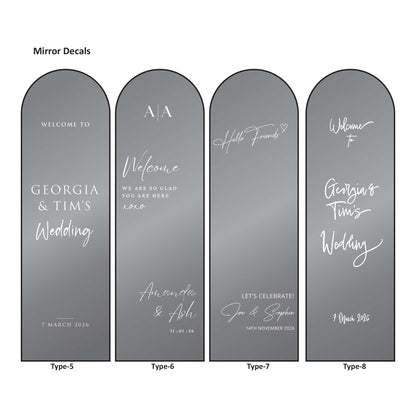 Wedding sign Mirror Decal, Vinyl Sticker