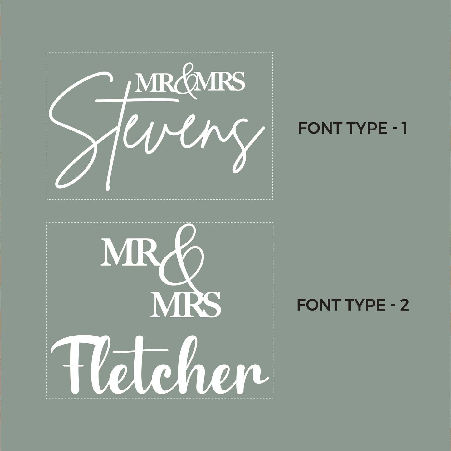 Mr&Mrs Surname Wedding backdrop Signs