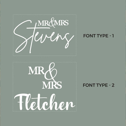 Mr&Mrs Surname Wedding backdrop Signs