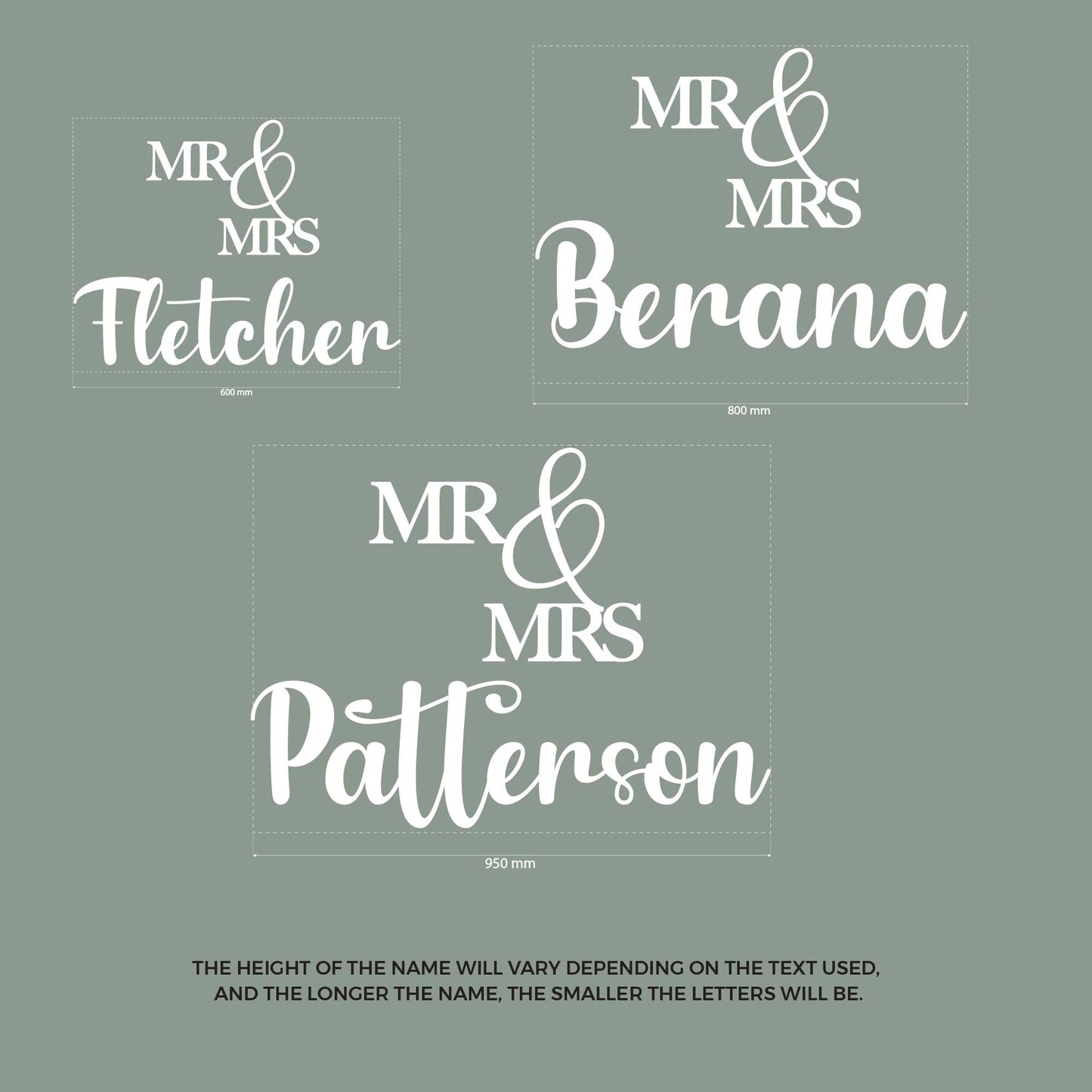 Mr&Mrs Surname Wedding backdrop Signs