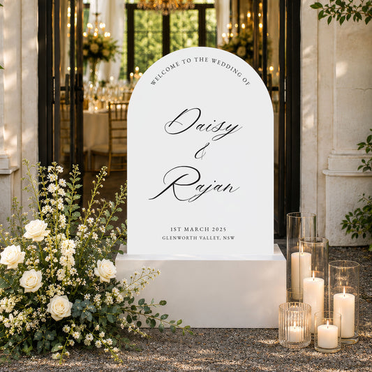 Acrylic Arch Wedding Welcome Signs, Welcome Board for Bridal Shower