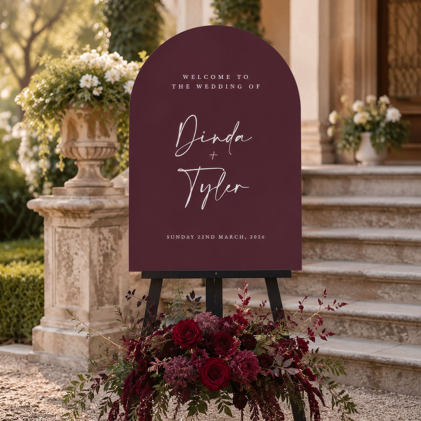 Acrylic Arch Wedding Welcome Signs, Welcome Board for Bridal Shower