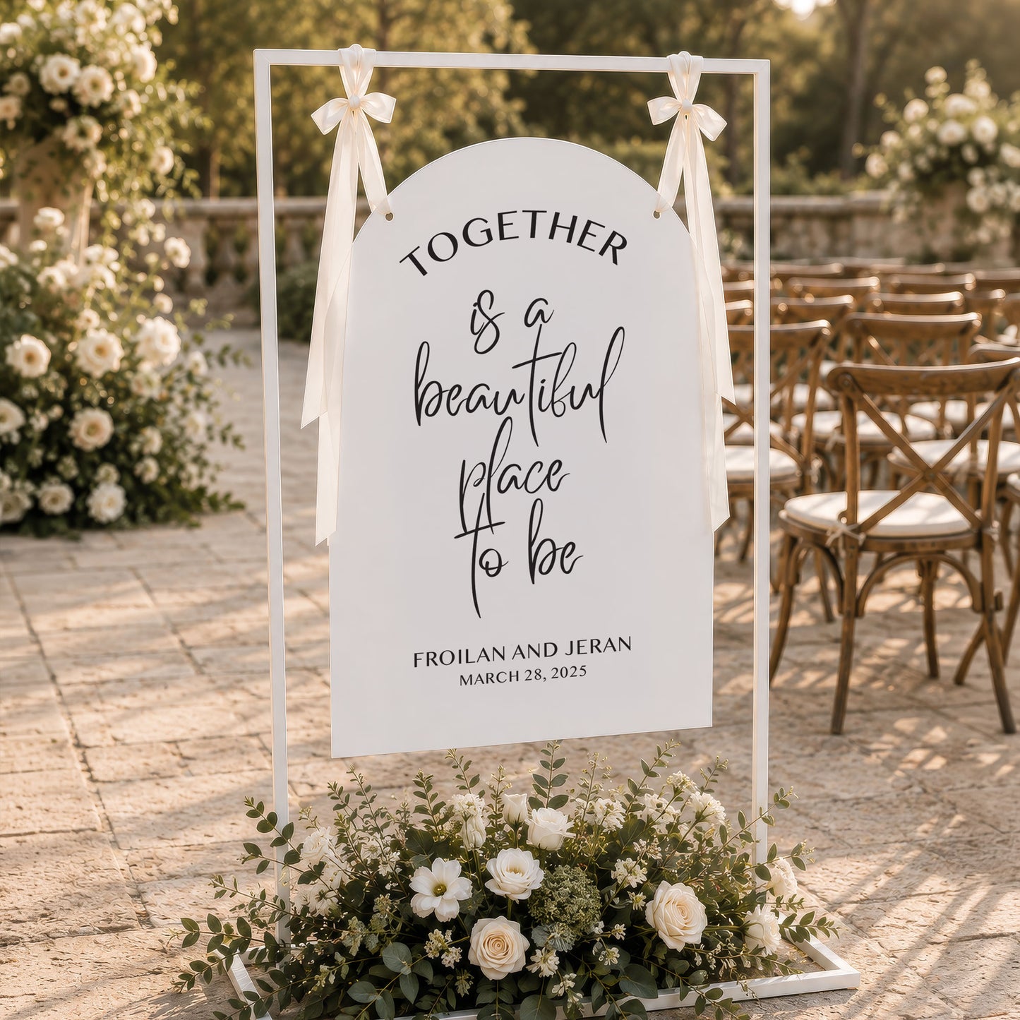 Acrylic Arch Wedding Welcome Signs, Welcome Board for Bridal Shower